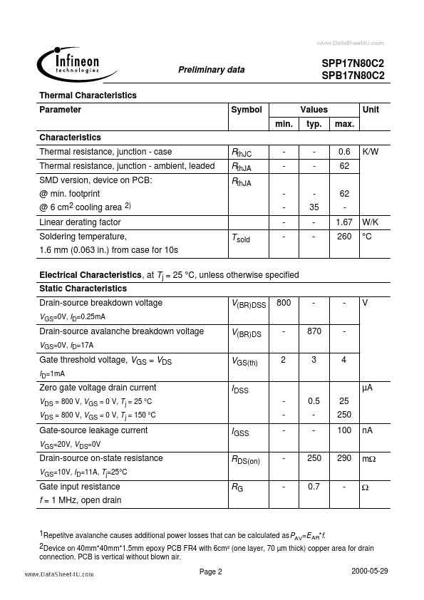 SPB17N80C2