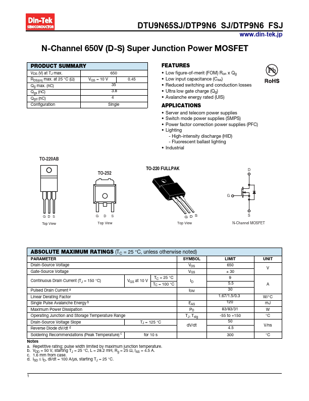 DTP9N65FSJ