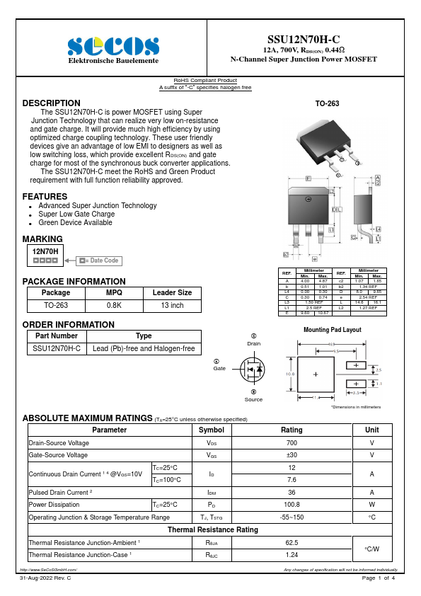 SSU12N70H-C