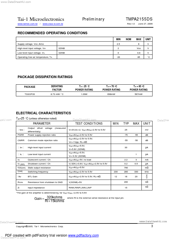 TMPA2155DS