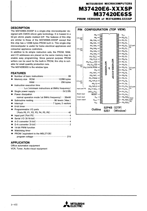 M37420E6-XXXSP