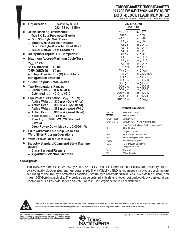 TMS28F400BZB