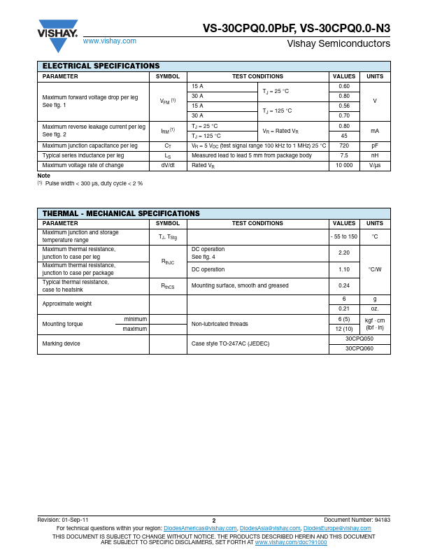 VS-30CPQ050PbF