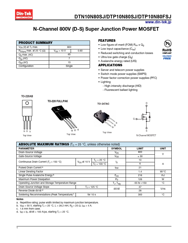 DTP10N80SJ