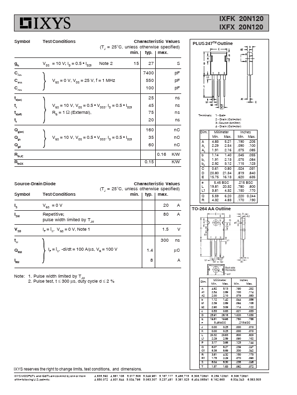 IXFX20N120