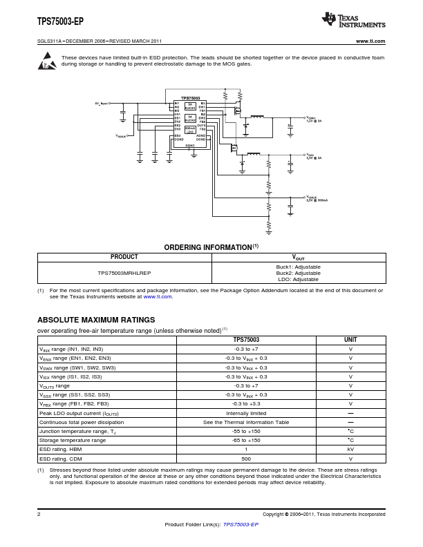 TPS75003-EP