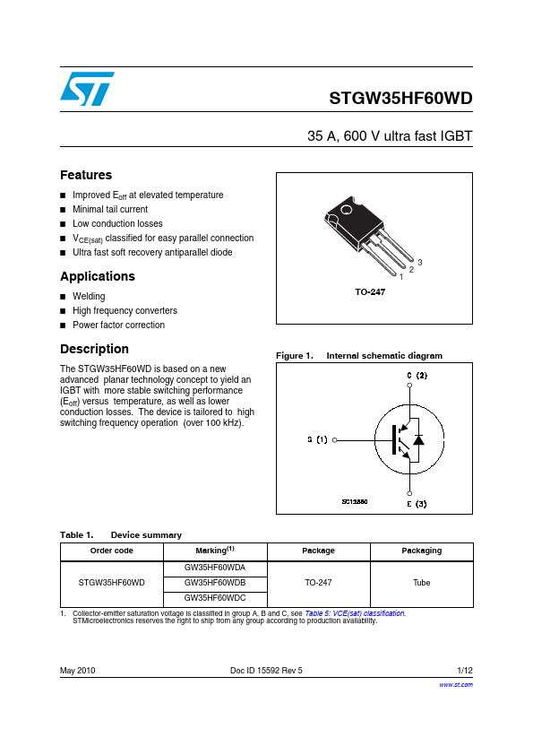 STGW35HF60WD