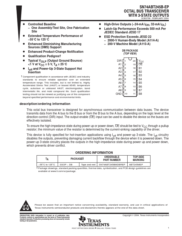 SN74ABT245B-EP