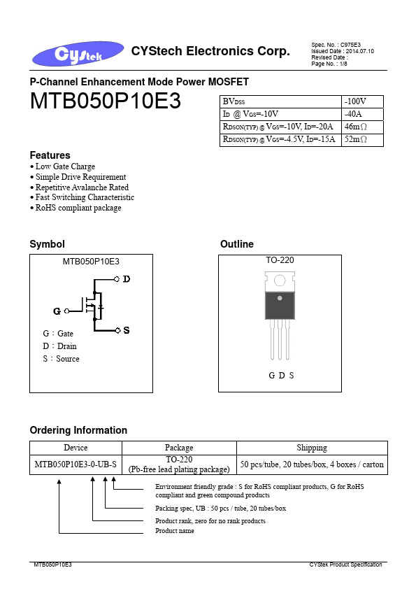 MTB050P10E3