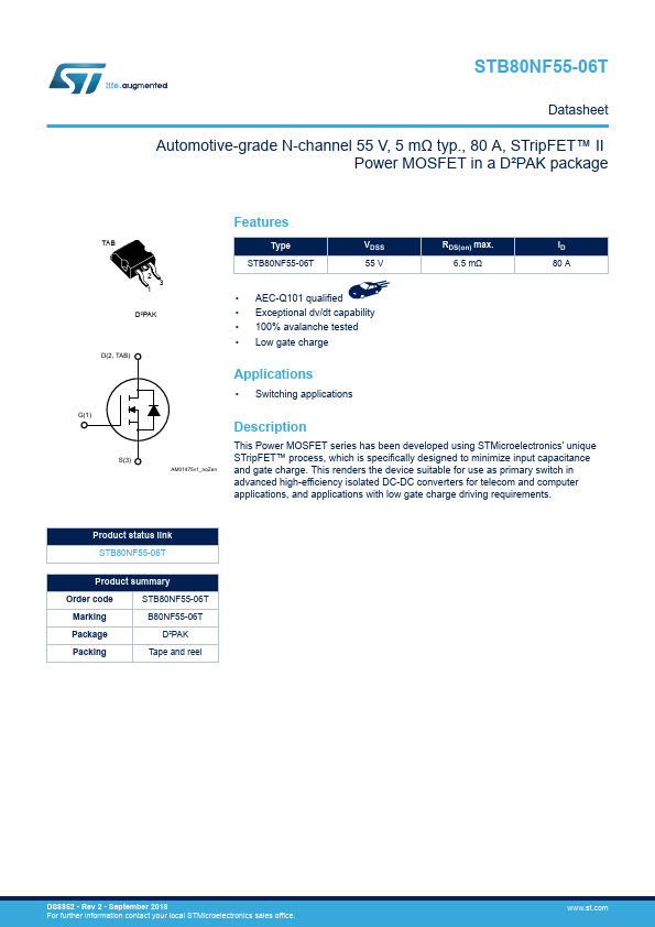 STB80NF55-06T