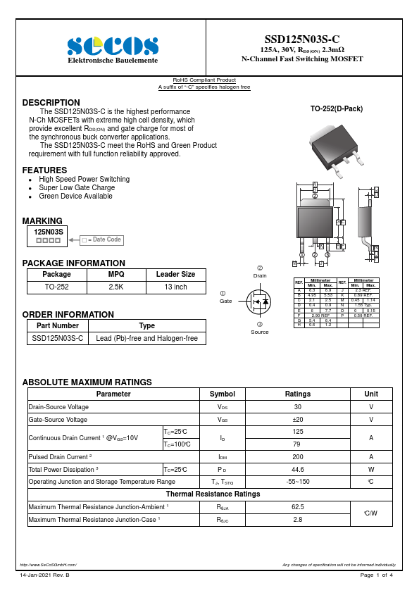 SSD125N03S-C