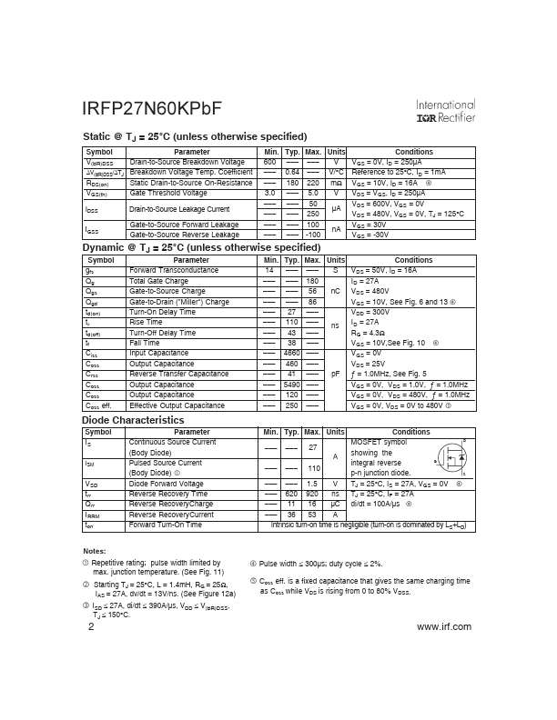 IRFP27N60KPBF