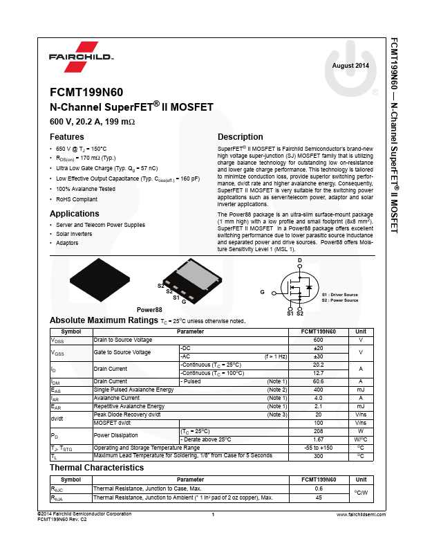 FCMT199N60