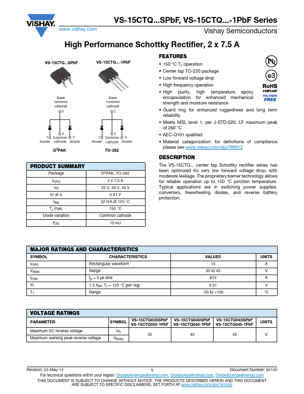 VS-15CTQ040-1PbF