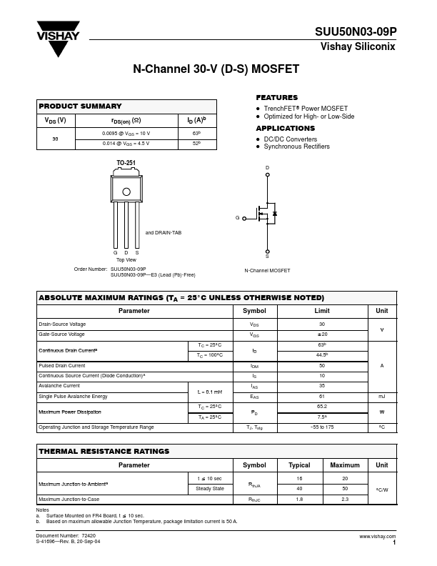 SUU50N03-09P