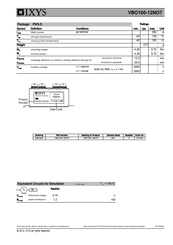 VBO160-12NO7