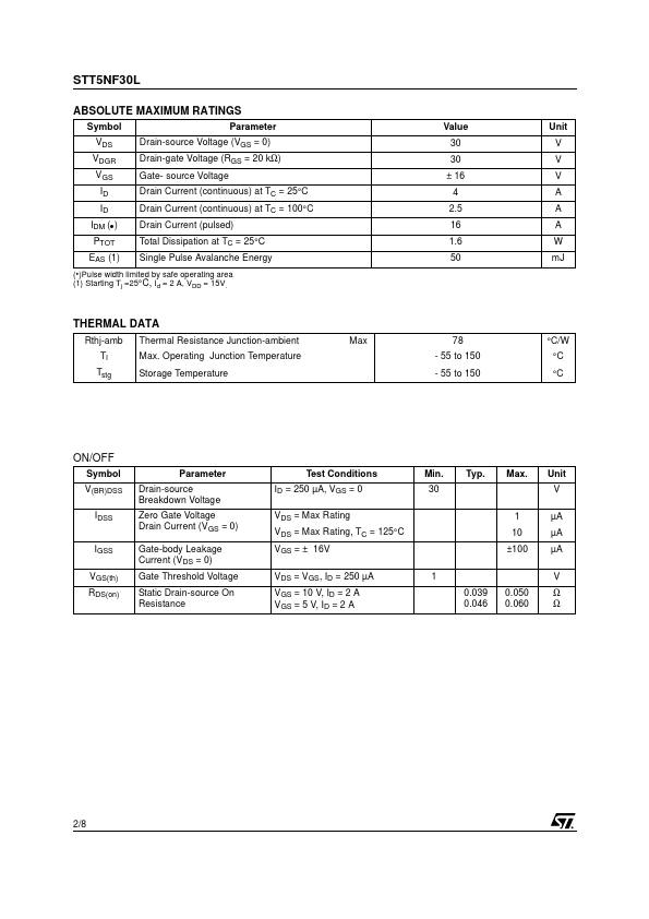 STT5NF30L