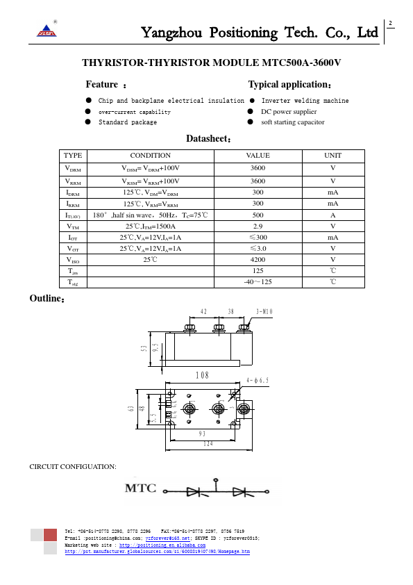 MTC500A-3600V