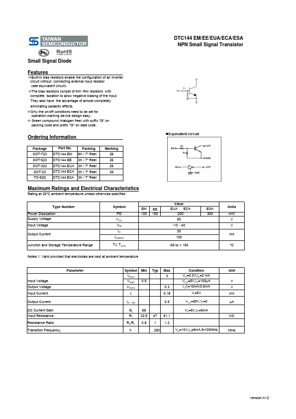 DTC144EUA