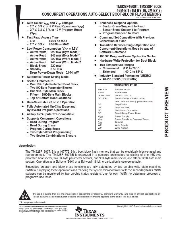 TMS28F1600B