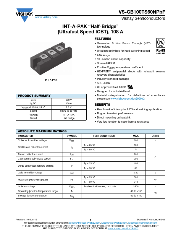 VS-GB100TS60NPbF