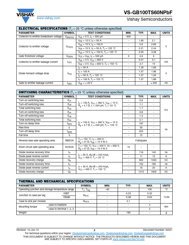 VS-GB100TS60NPbF