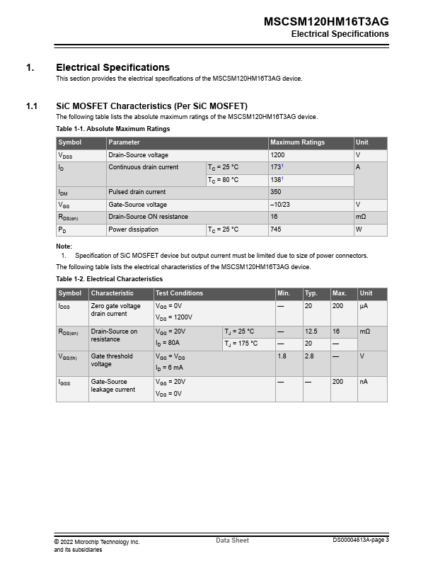 MSCSM120HM16T3AG