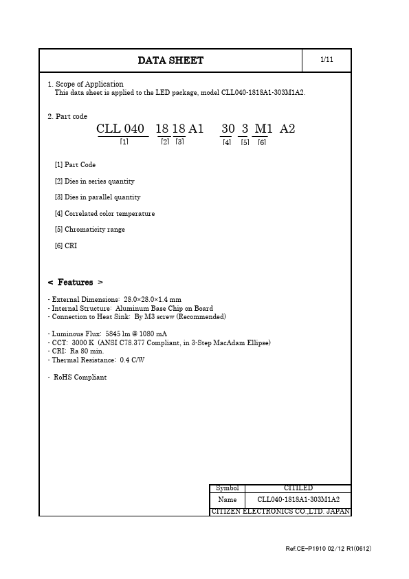 CLL040-1818A1-303M1A2