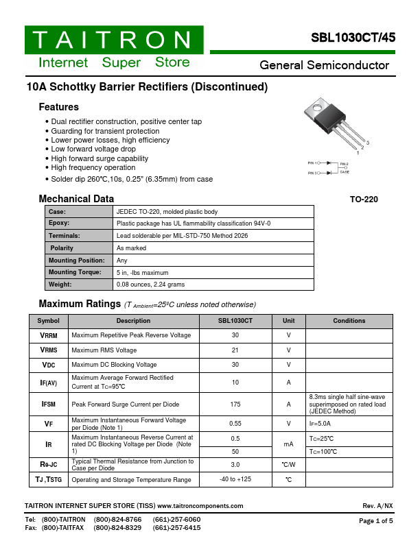 SBL1030CT-45