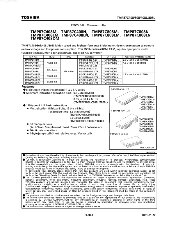 TMP87C408LN