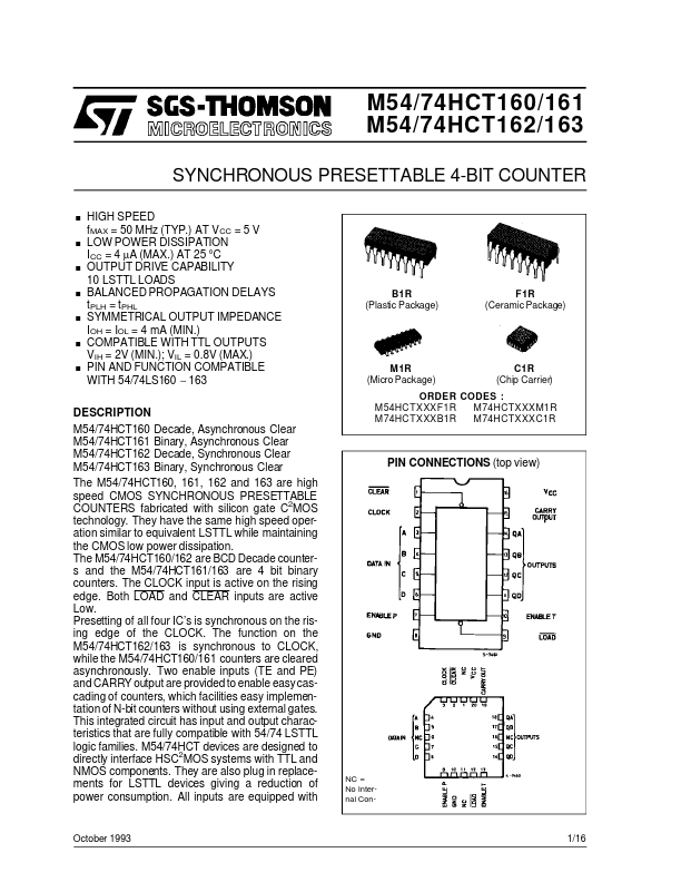 M74HCT161