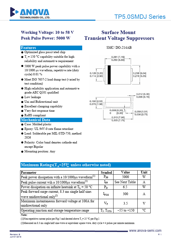 TP5.0SMDJ45CA