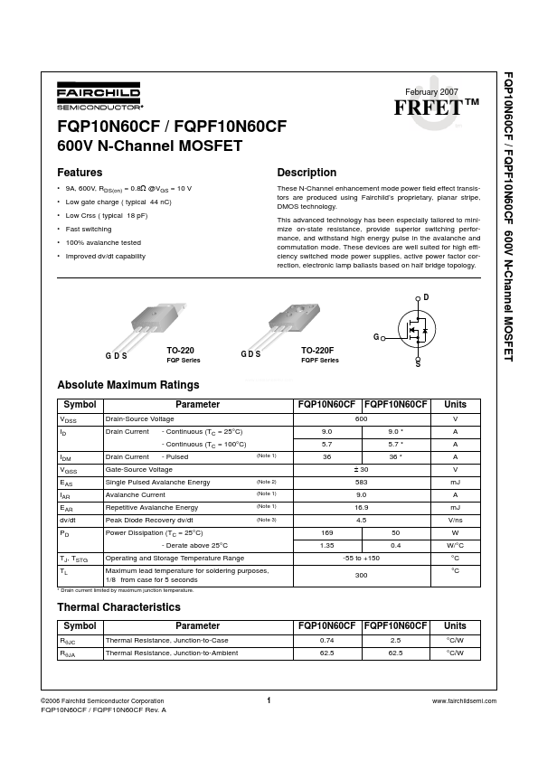 FQP10N60CF