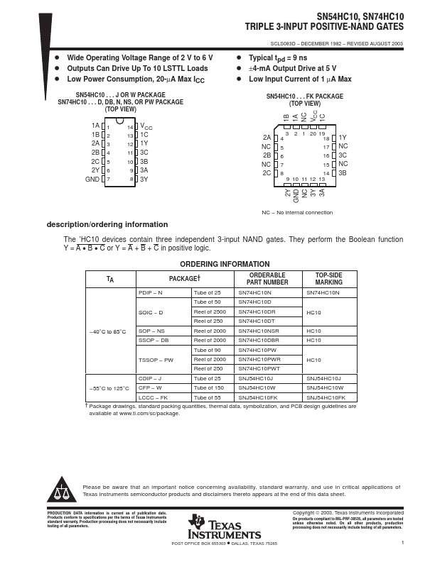 SNJ54HC10J