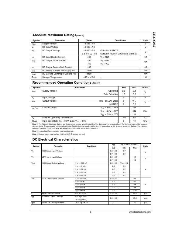 74LCX257