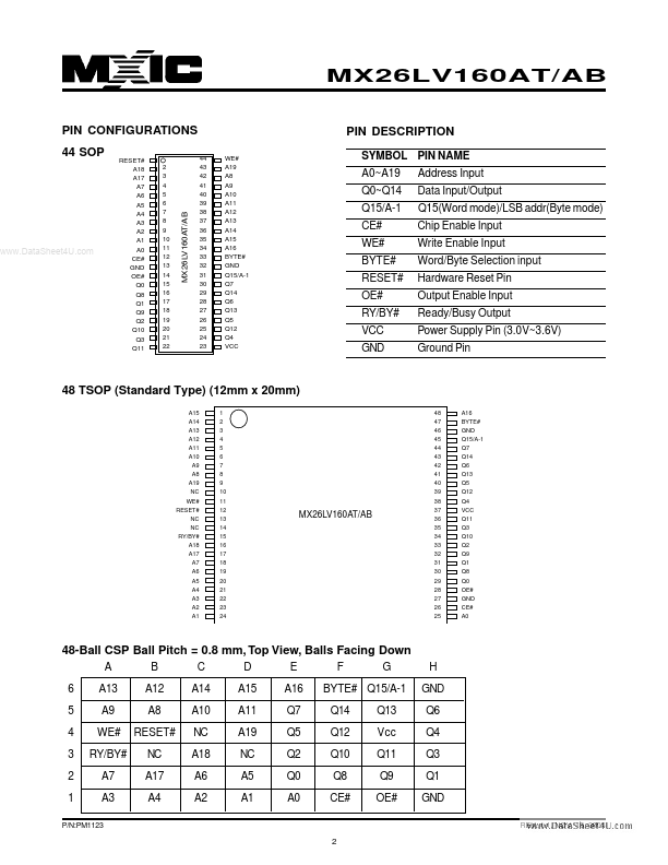 MX26LV160AT