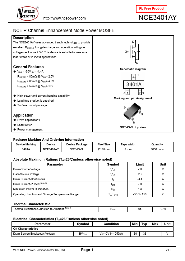 NCE3401AY