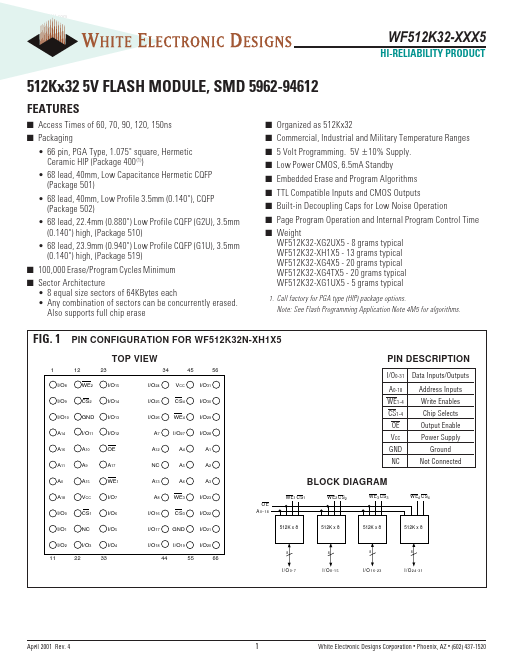 WF512K32-xxx5