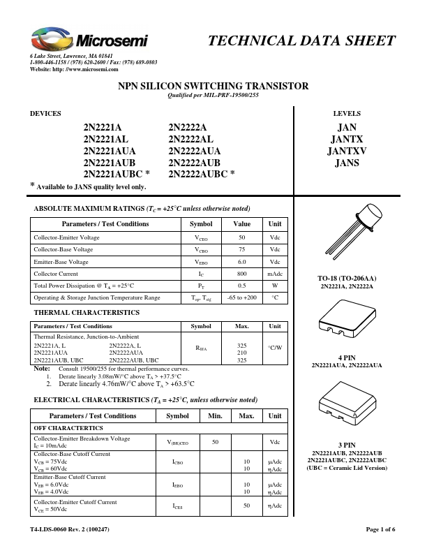 JANTXV2N2222A