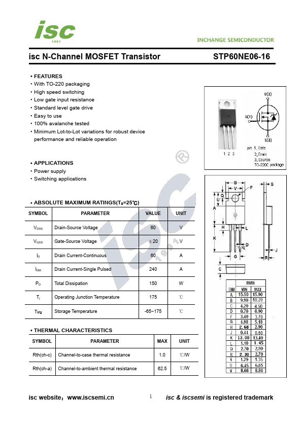 STP60NE06-16