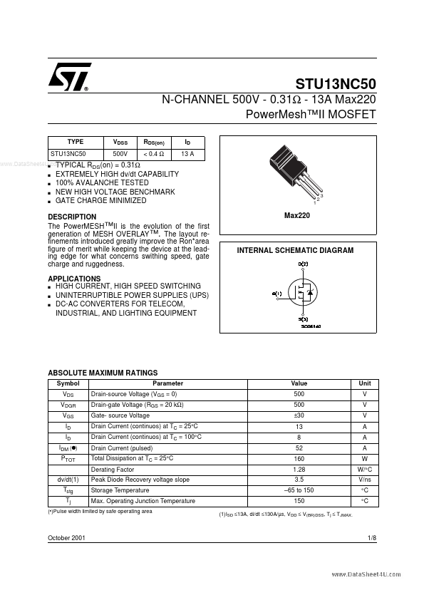 STU13NC50