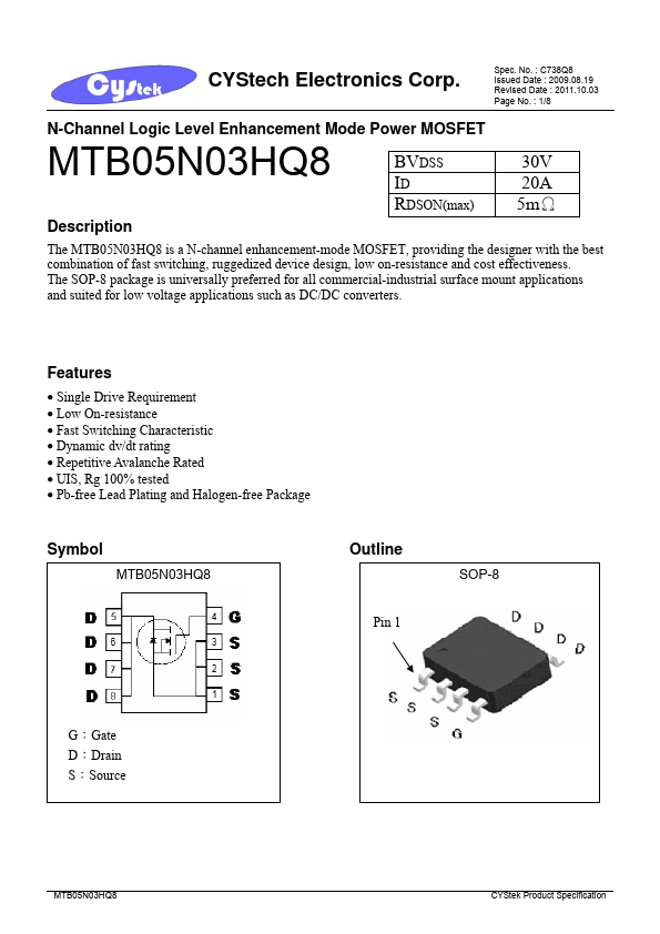 MTB05N03HQ8