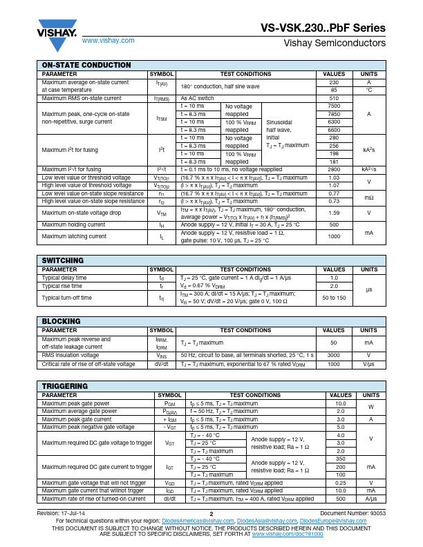 VS-VSKH230-20PBF