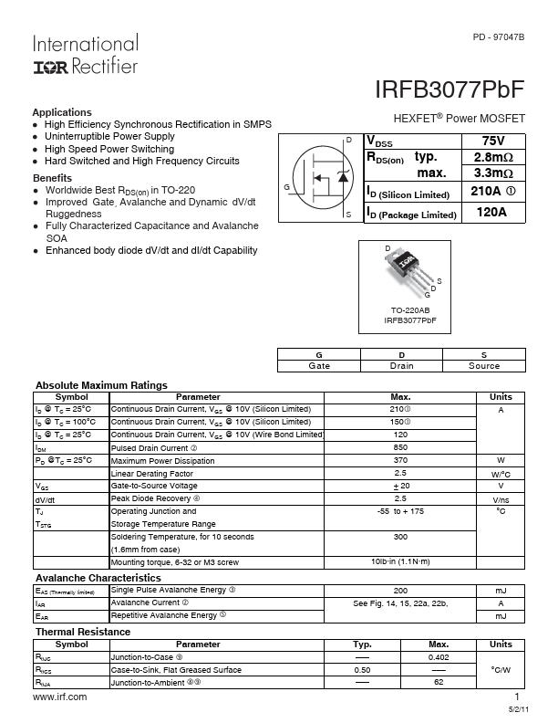 IRFB3077PBF