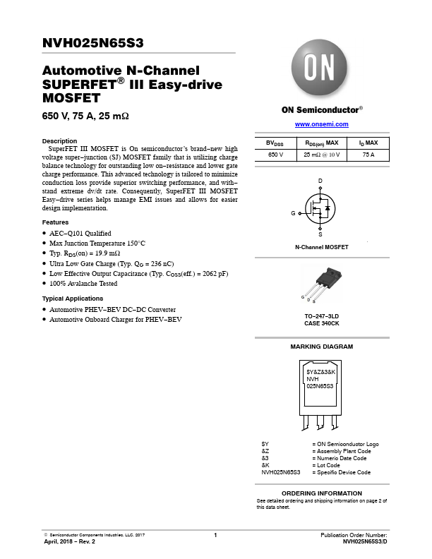 NVH025N65S3