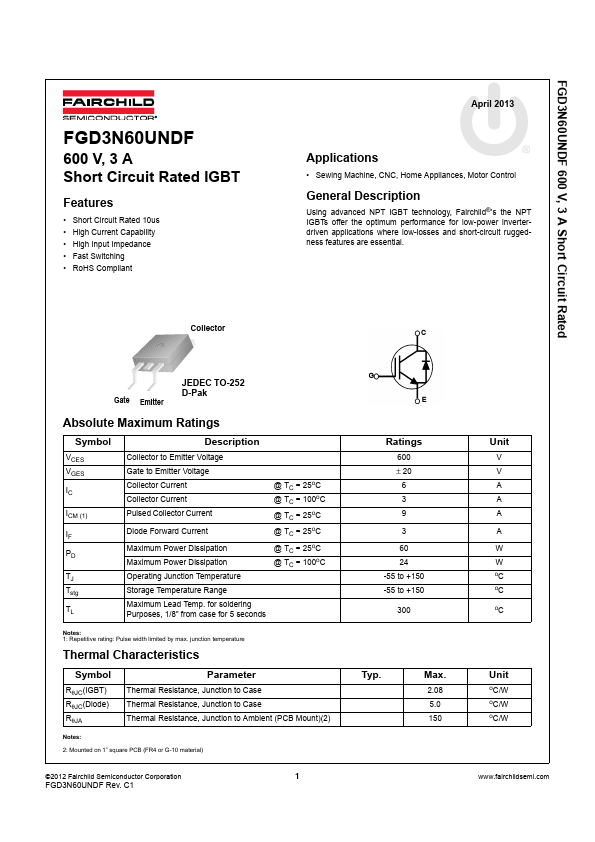 FGD3N60UNDF