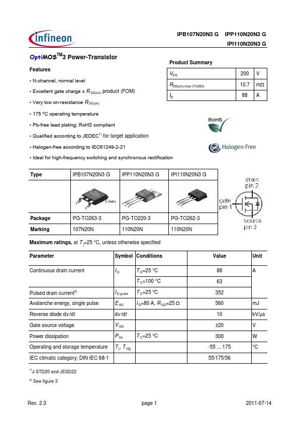 IPB107N20N3G