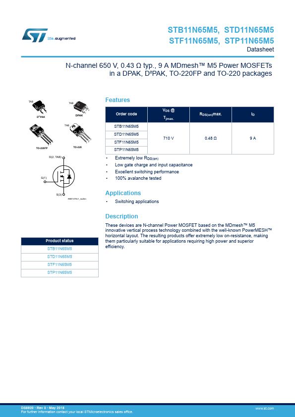 STD11N65M5