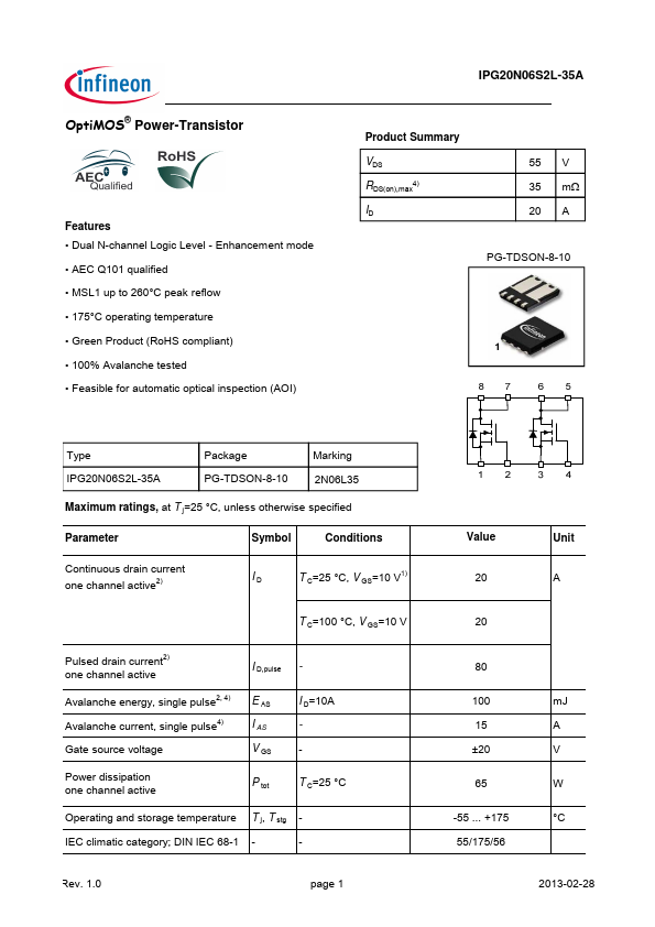 IPG20N06S2L-35A