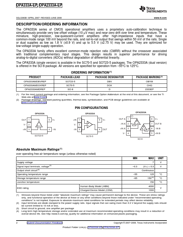 OPA333A-EP